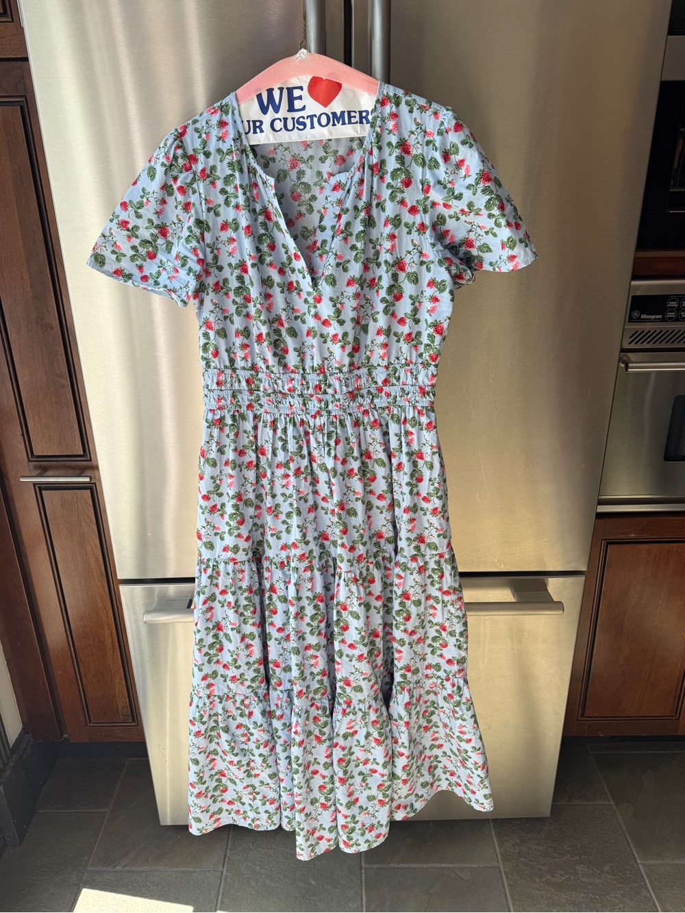 Cracker Barrel Strawberry Maxi Dress similar to Maeve Somerset Anthropologie - Picture 2 of 5
